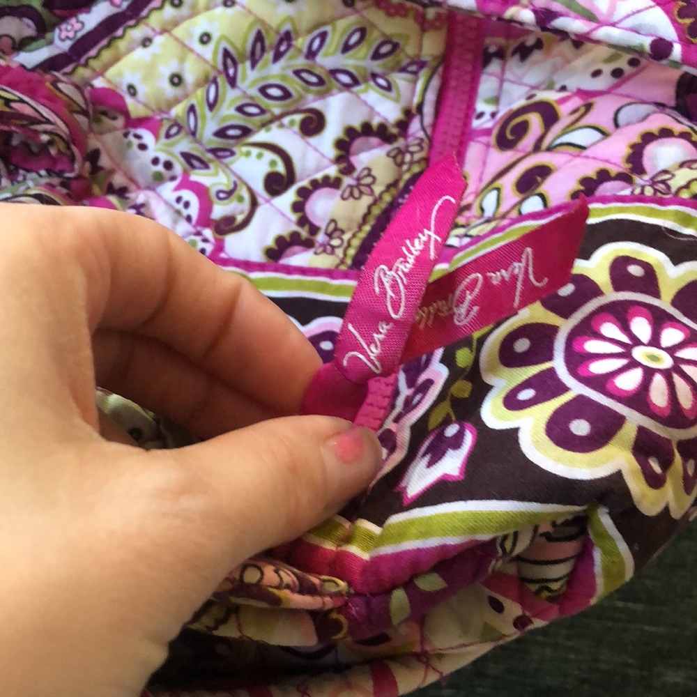 Vera Bradley Pink and Purple Patterned Bag - Picture 8 of 10